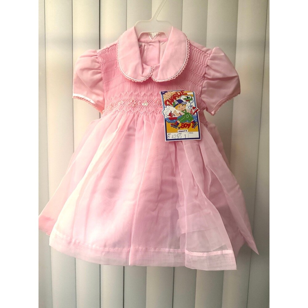 NWT Baby Girl Smocked Embroidered Beautiful Pink Dress  Size 1